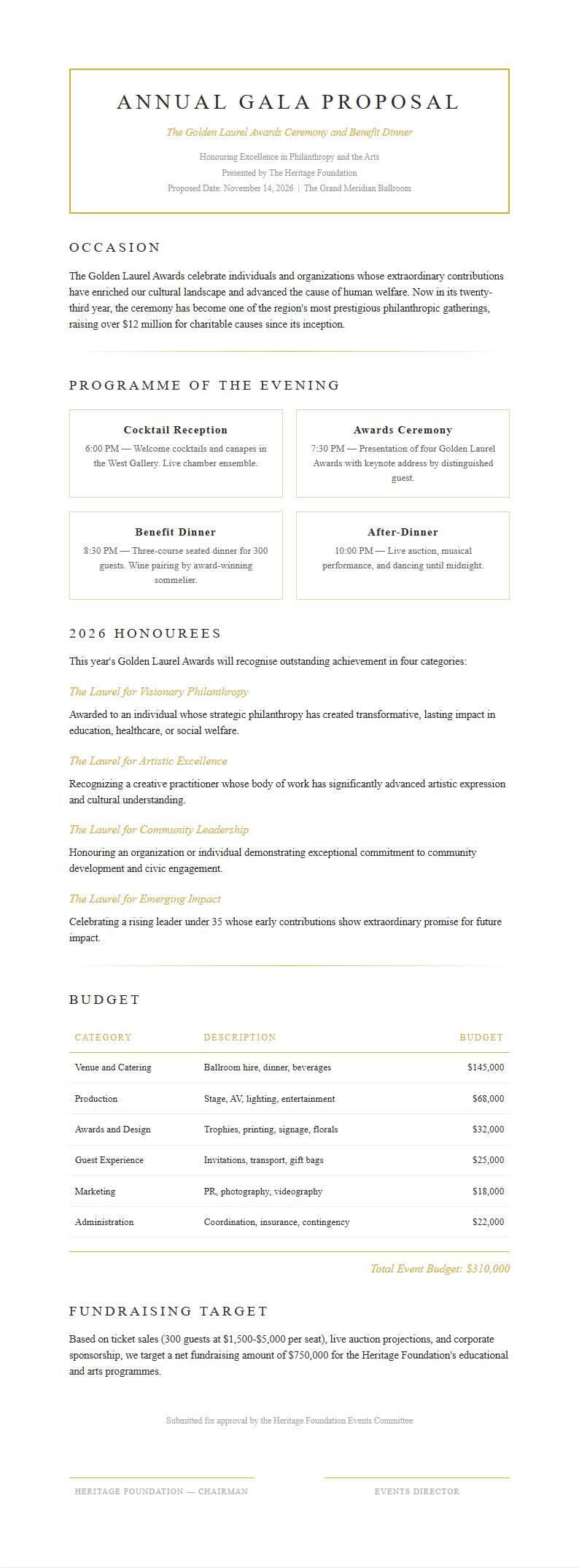 Formal ceremonial proposal